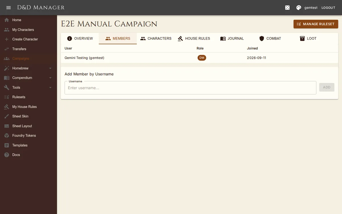 The Members tab carries the invite code and link.